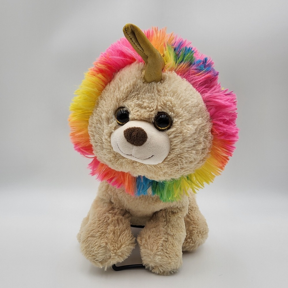 Kellytoy LionCorn Rainbow Lion Unicorn Tie Dye Plush Stuffed Animal Colorful Cub